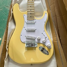 Corpo in ontano tastiera a forma di ventaglio per chitarra elettrica stile ST giallo