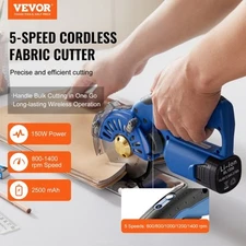 Fabric Cutter, 5-Speed Cordless Electric Rotary Fabric Cutting Machine, 1.1" Cut