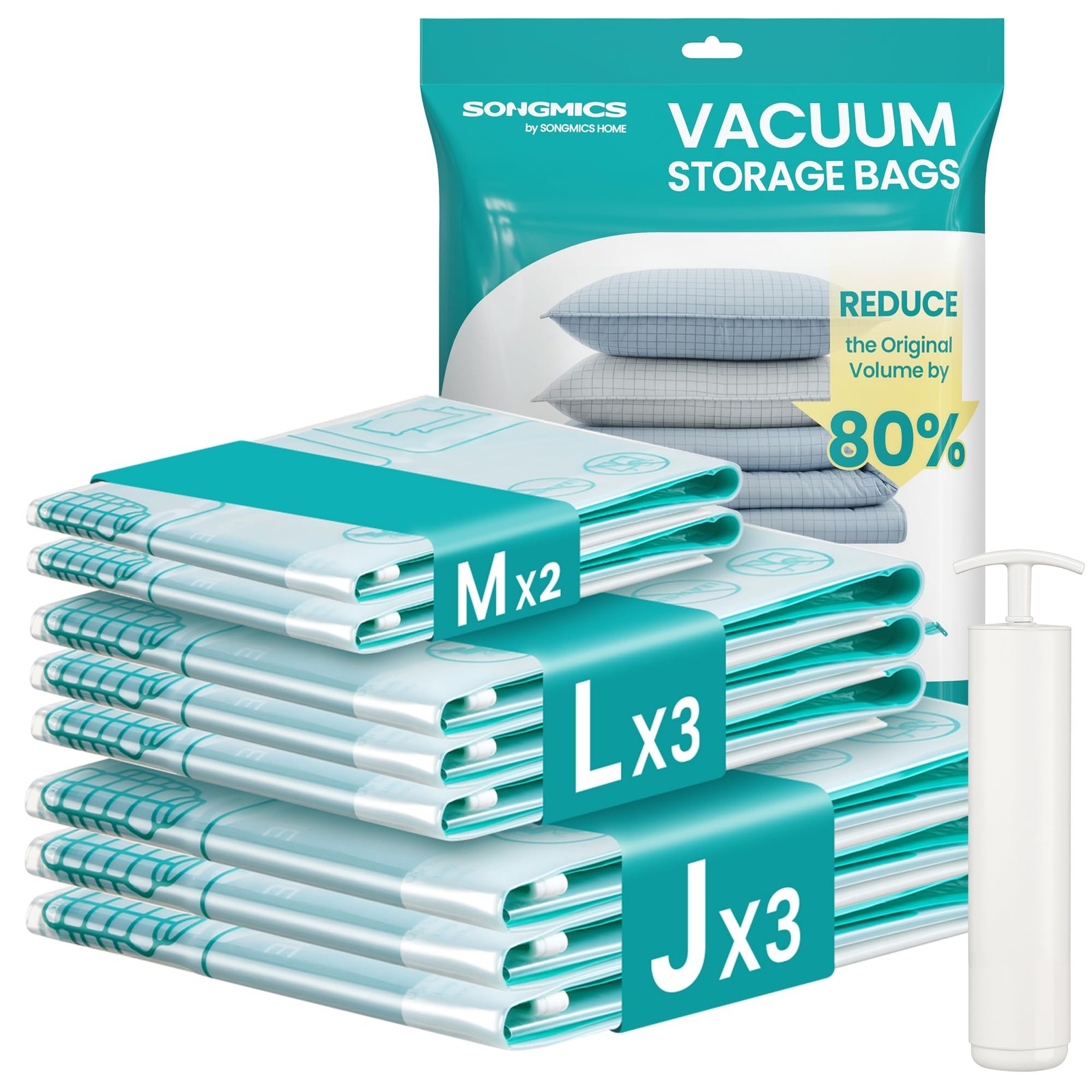 SONGMICS Vacuum Storage Bags Vacuum Seal Suction Bags for Clothes Bedding Travel