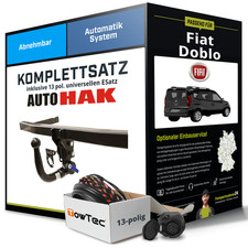 Für FIAT Doblo II Typ 263 Anhängerkupplung abnehmbar +eSatz 13pol uni 09-23 NEU