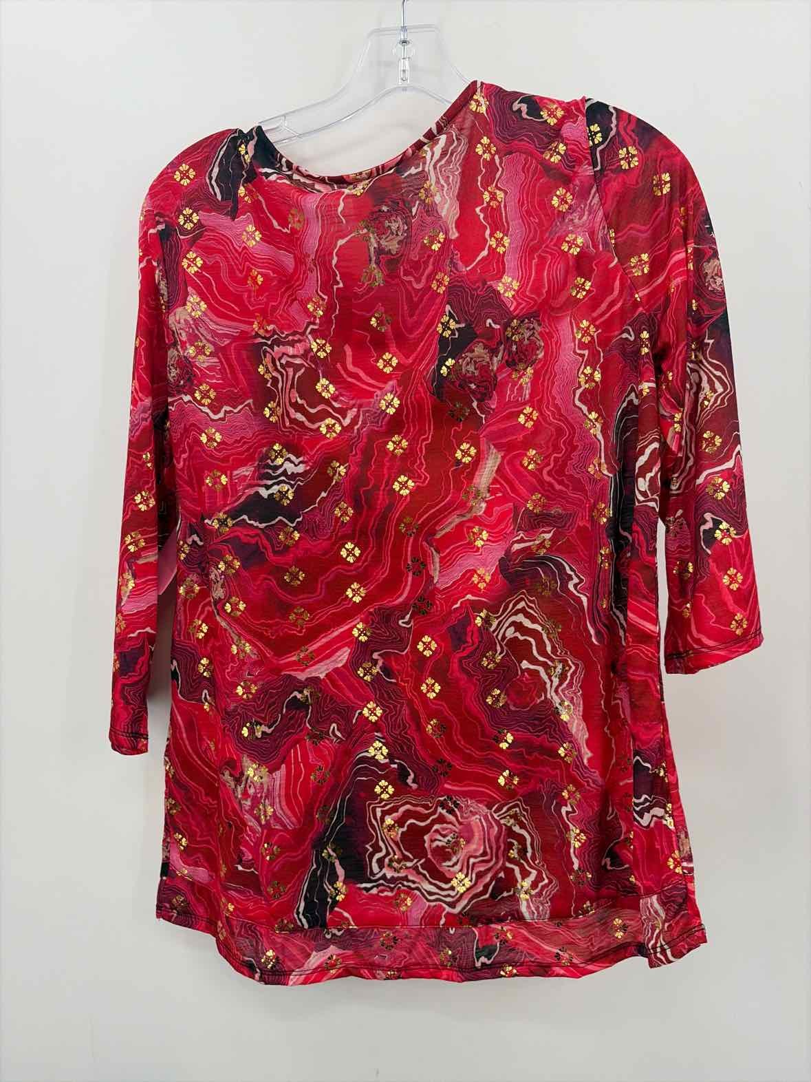 Pre-Owned Ruby Road Red Size Medium Printed Long … - image 2