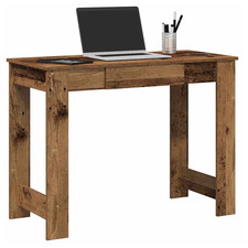 Desk Writing 100x45x75cm Old Wood Engineered Wood Compact Storage Workspace Home