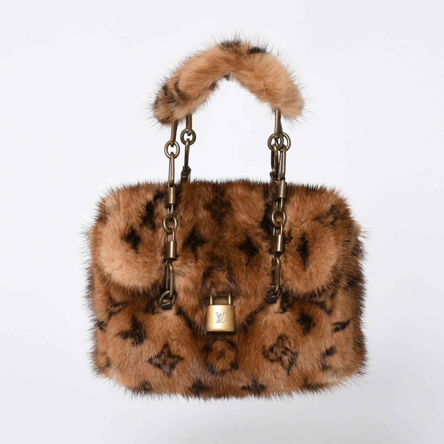 LOUIS VUITTON Mini Papillon M92703 Extra Ordinaire Mink Fur Bag Rare 2004 w/BOX image 2