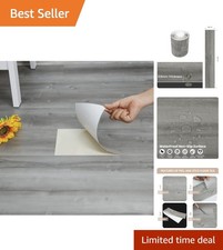 Easy Install Peel and Stick Vinyl Flooring, 30 Sq.Ft Grey Wood Grain - 20 Tiles