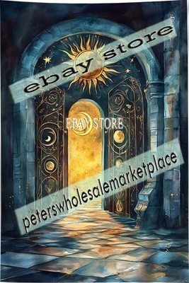 Star Gate Wall Tapestry Enchanted Entryway glowing magical sky 39X59 in
