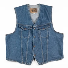 Vintage International Denim Vest Men's XL Made in Canada 90s Blue