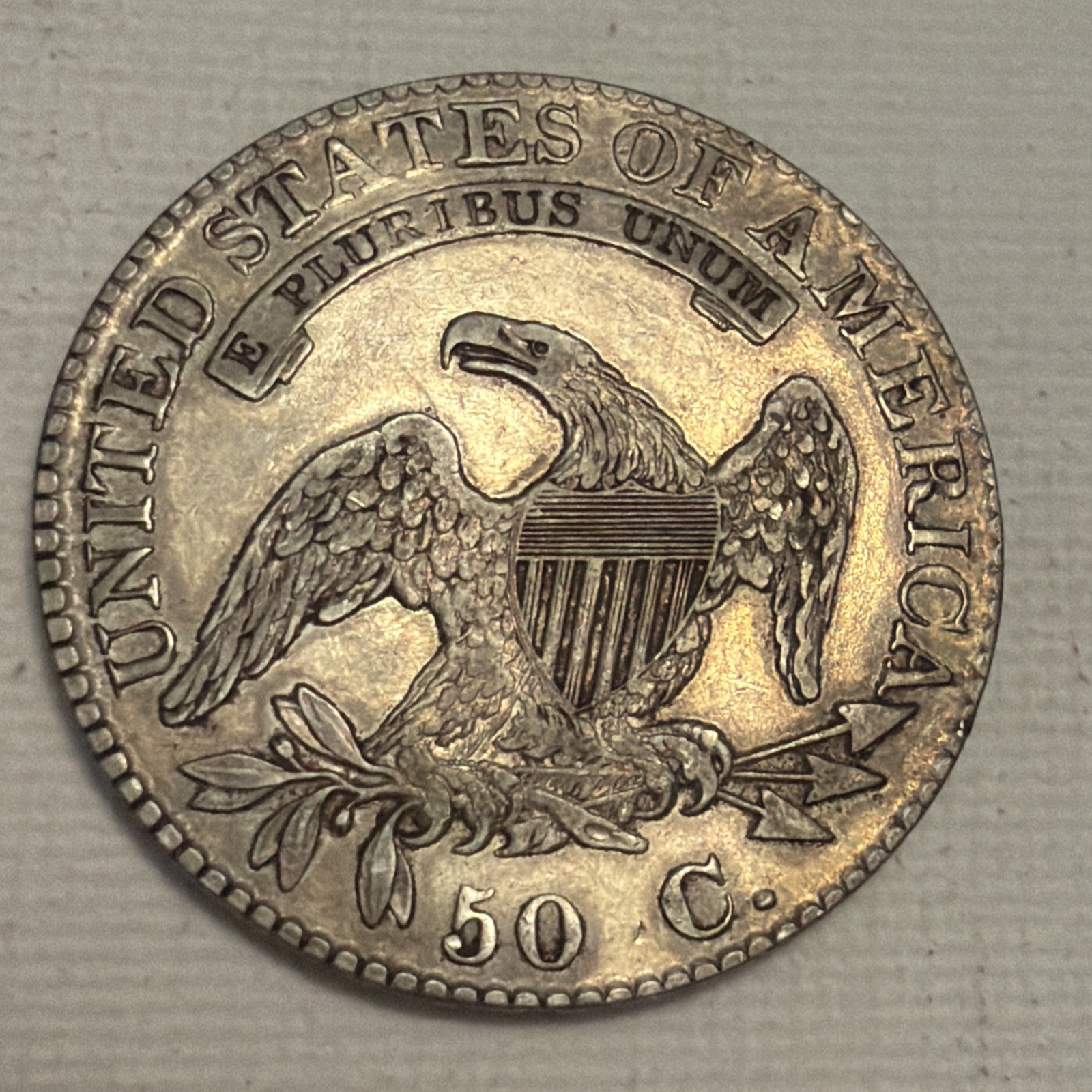 1824 Capped Bust Half Dollar Lettered Edge Coin - Sharp Details
