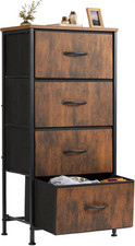 4 Drawer Dresser, Fabric Storage Tower Organizer with Sturdy Steel Frame and ...