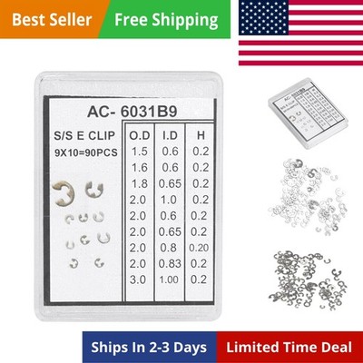 90PCS Chronograph Watch Pusher Button C-clip E Clip Circlip Ring