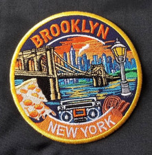 Brooklyn New York NYC Bridge Skyline Patch Embroidered Iron On Sew On 3.75" Excl