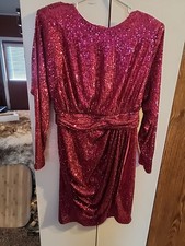 NWOT Eliza J Purple Sequin  Cocktail Midi Dress size 8, Gorgeous 