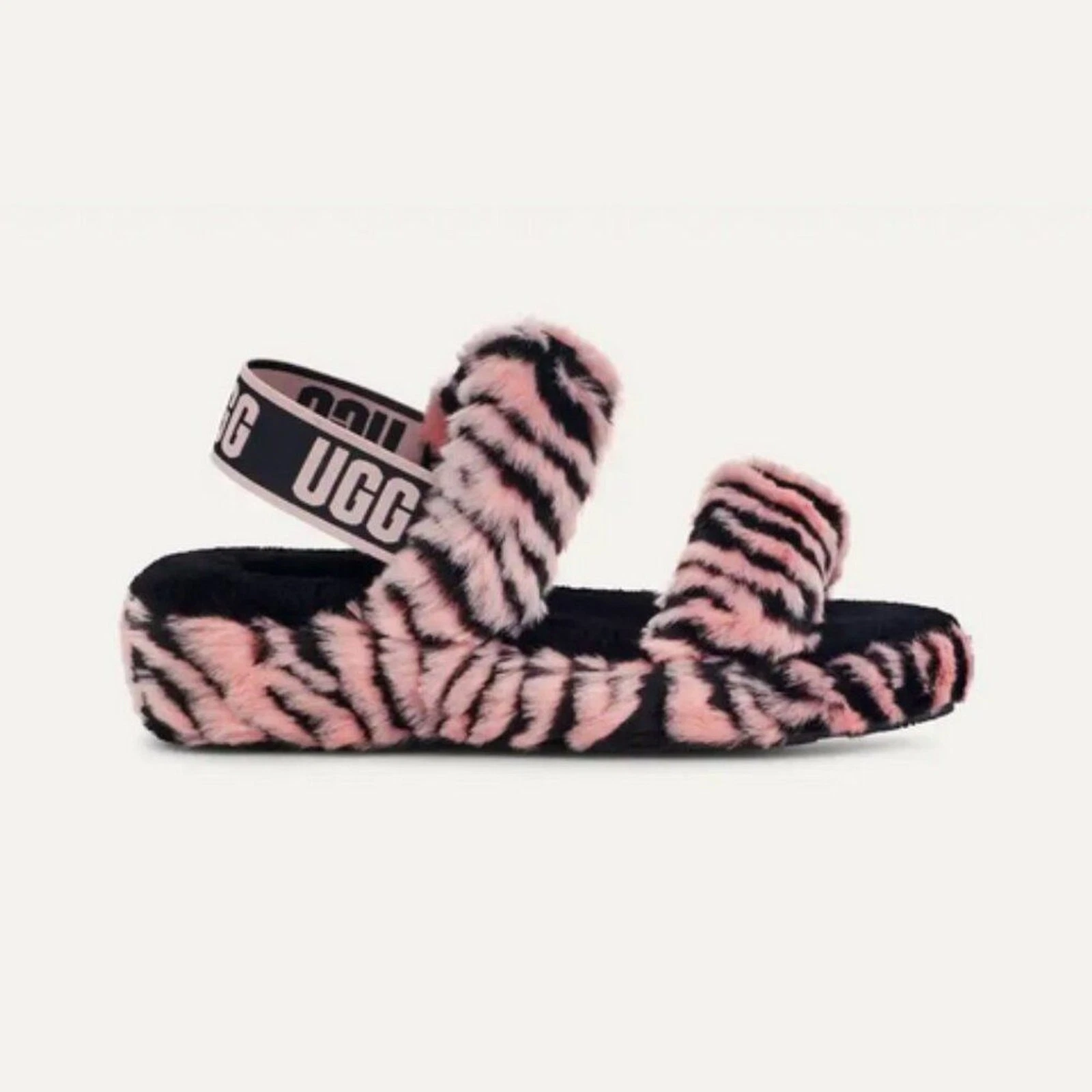 UGG tg. Scivolo con cinturino in lanugine stampa tigre 9 Oh Yeah accogliente