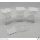20 small square plastic mini storage containers  2.3 fl oz. container
