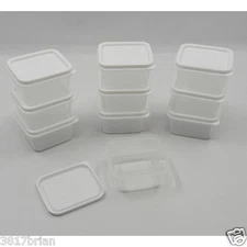 20 small square plastic mini storage containers  2.3 fl oz. container