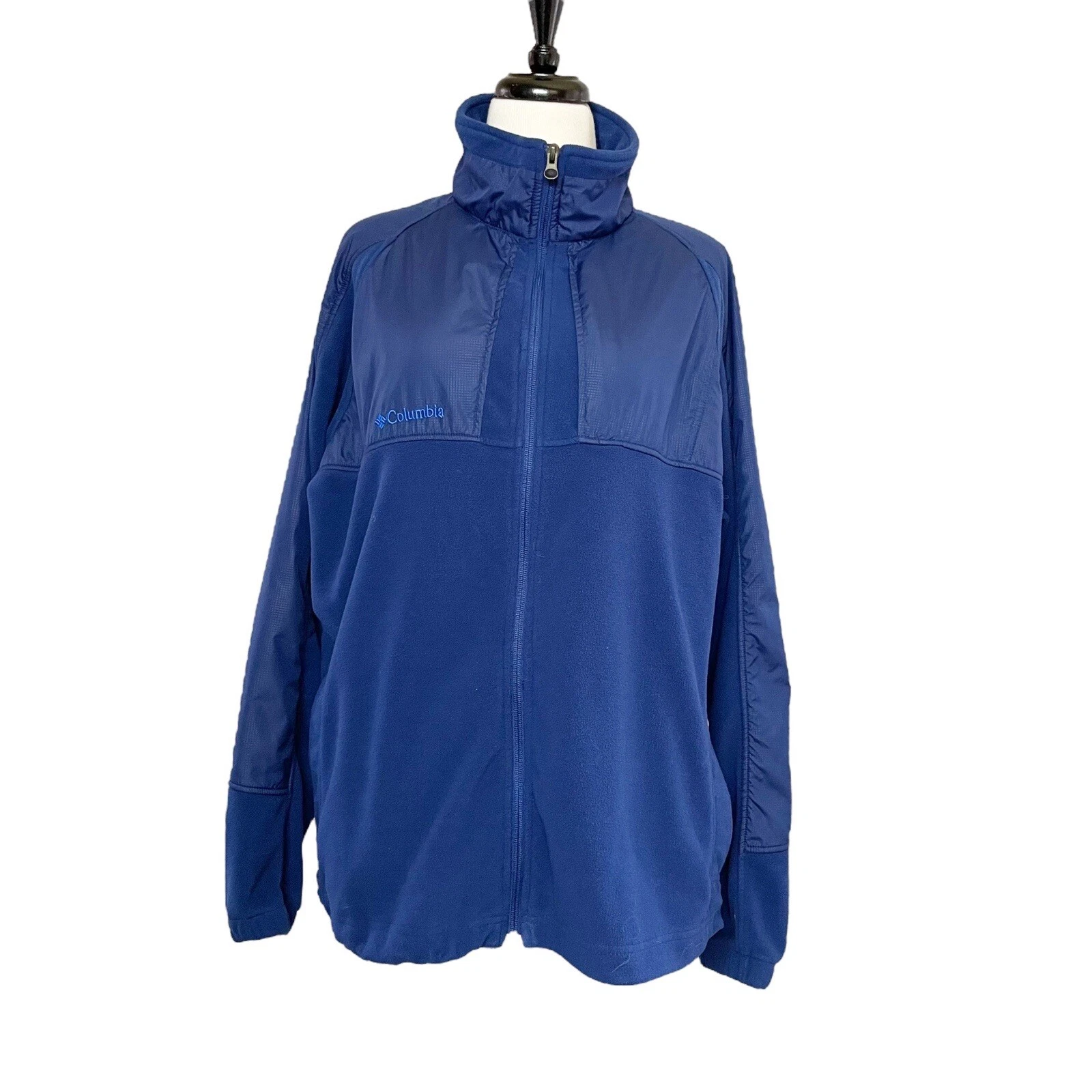 Columbia XCO Men’s L Fleece Jacket Full Zip Bright Blue Gorpcore Hiking Outdoor