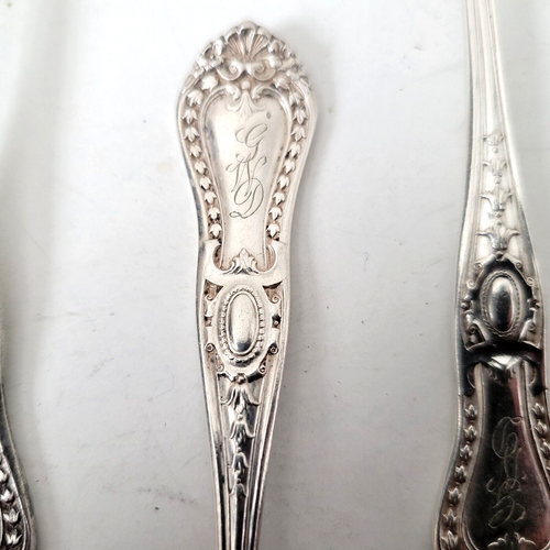 E.H.H. Smith Silver Co Marie Antoinette Silverplate Set of 40 1900's Monogram - Picture 2 of 13
