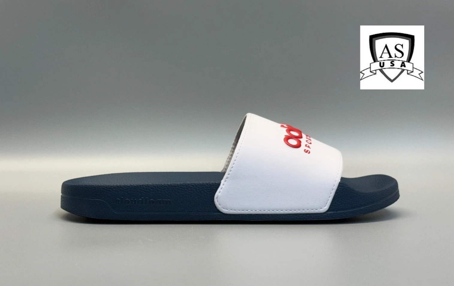 Adidas Adilette Shower Bianco Scarlet Team Blu Navy Sandalo Uomo Taglia 5 (II0017)