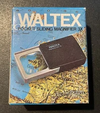 Waltex 3x Pocket Sliding Magnifier Model 7506 - Jewelry, Stamps, Coins, Gold 
