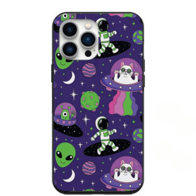 Alien Cat Design Phone Case for iPhone 7 8 X XS XR SE 11 12 13 14 Pro Max Mini N