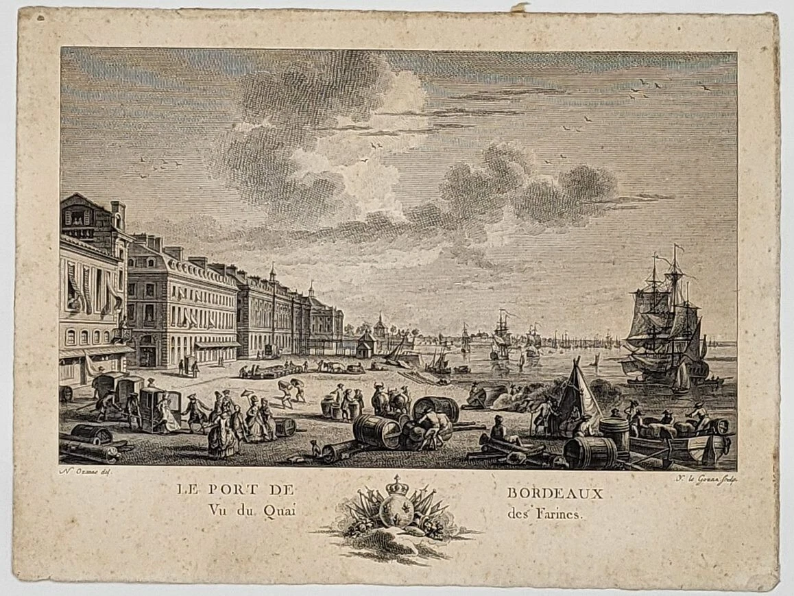 Gravure Ancienne Bateau Marine Par OZANNE - Paysage Authentique Du XVIIIème