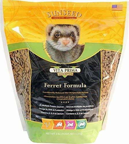 Sun Seed Vita Prima Sunscription Ferret Food net weight 3 lbs