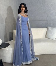 Elegant Evening Dresses Crystal Mermaid Dubai with Cape Sleeves Prom Party Gowns