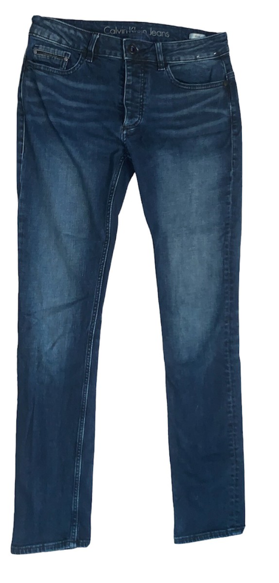 Calvin Klein Skinny Blue Jeans (Size 30x32)Men's Button Fly 30 x