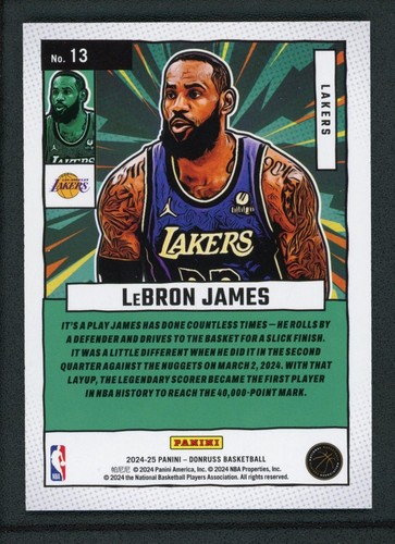 2024-25 LEBRON JAMES PANINI DONRUSS NET MARVELS WHITE - Picture 2 of 2
