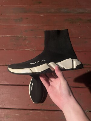 Size 9 - Balenciaga Speed Sneaker Black White 
