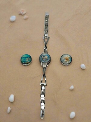 Sea Side Coastal Starfish Change it & Snap it Snap Button Jewelry Bracelet Set