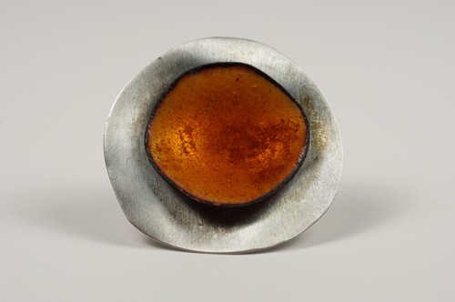Brushed Sterling Silver & Enamel Joidart Statement Ring Cocktail Ring 925 Bold - Picture 8 of 10