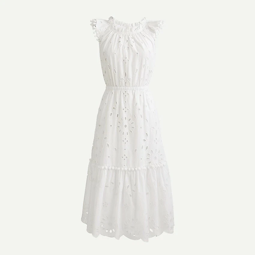 j crew eyelet midi dress