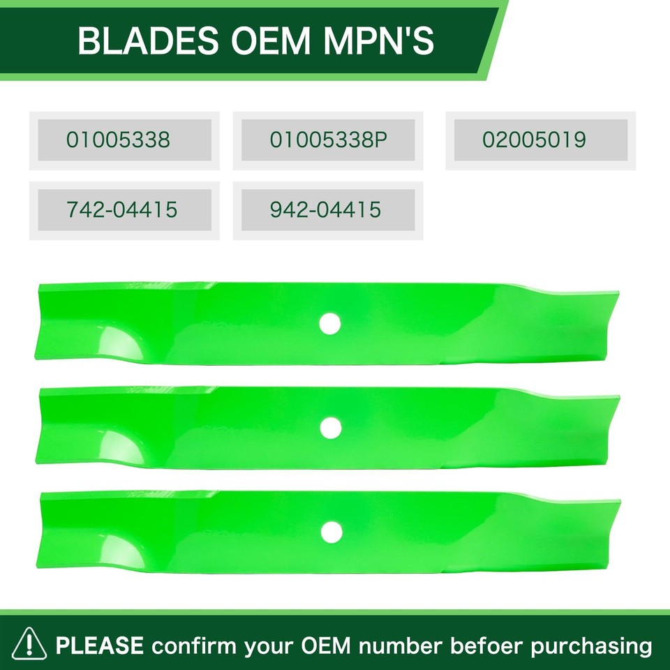 2-Pack 19" Mower Blades | Fits Cub Cadet, MTD, Troy-Bilt & More | Replaces 742-0739, 942-0739