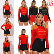 Womens Circus Costume Halloween Show Party Jumpsuit Magician Bodycon Bodysuit