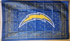 Los Angeles Chargers Bandana Paisley Flag 3x5 With Grommets Football NFL 