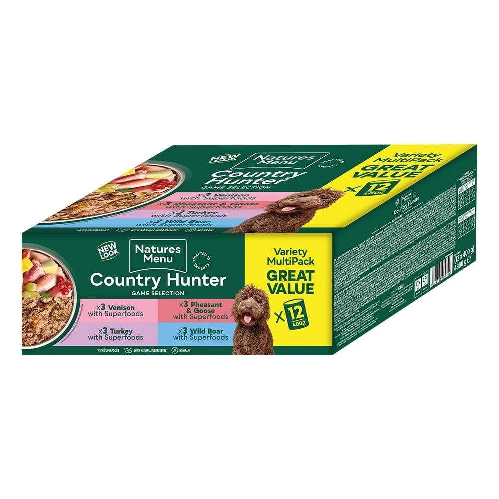 Natures Menu Country Hunter Multipack Game Meat Selection Wet food for Dogs 12 x