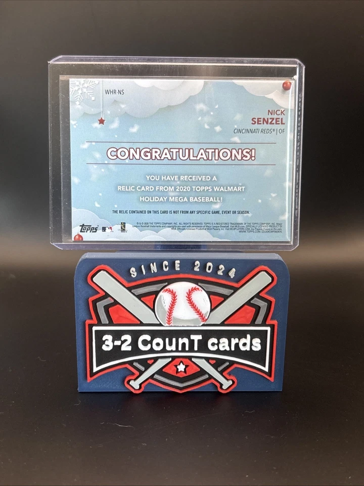 2020 Topps Holiday - Walmart Mega Box Relics Nick Senzel #WHR-NS (MEM) - Image 2 of 2