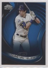 2022 Topps Chrome Black Blue Refractor 3/75 Christian Yelich #69 1n4