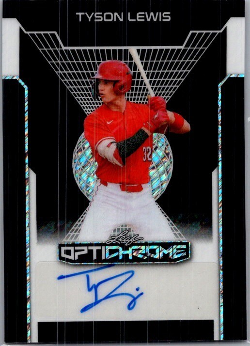 2025 Leaf Tyson Lewis Optichrome Baseball Black 1/1 Auto view 1