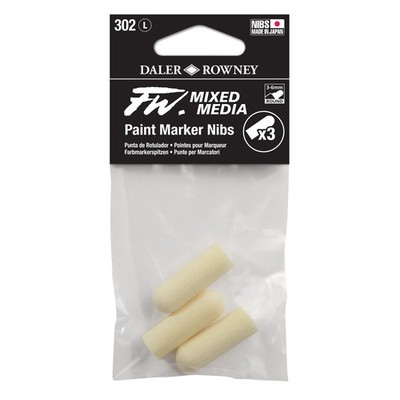Daler Rowney FW Mixed Media Paint Marker Nibs, 3 Count (Pack of 1), White 