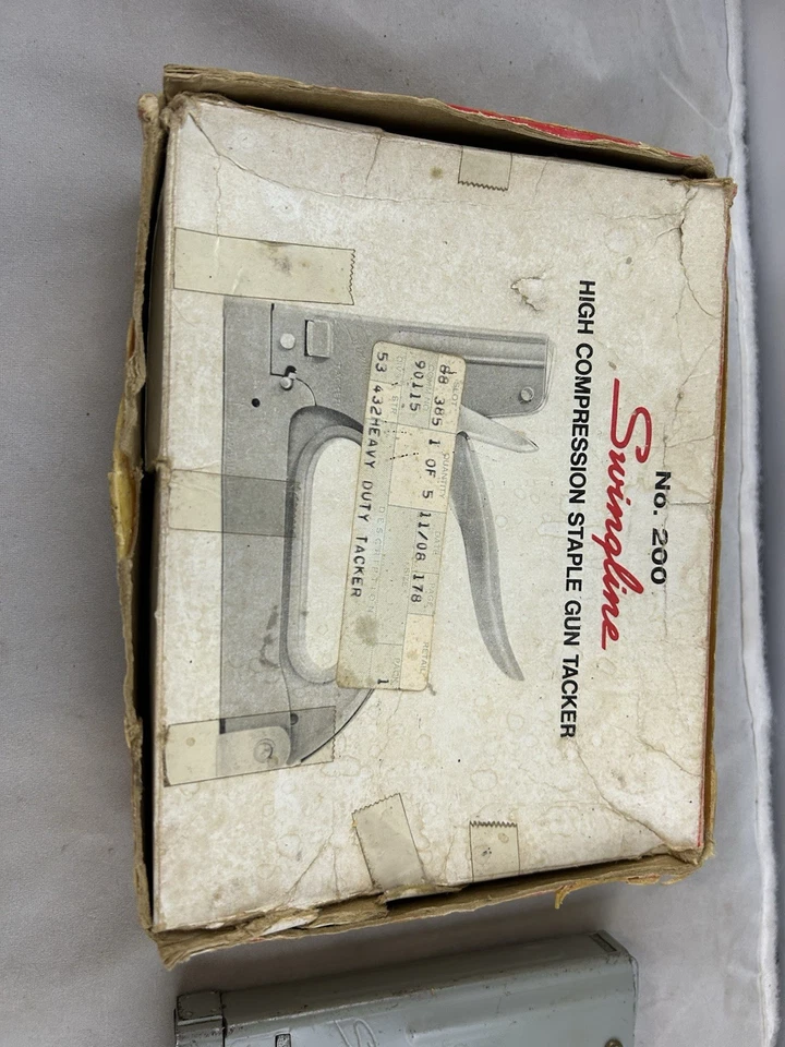 Swingline Vintage Nº Pistola grapadora de alta compresión 200 con caja SIN PROBAR Foto 3 de 4