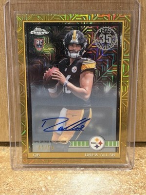2026 TOPPS FLAGSHIP NFL DREW ALLAR 1991 CHROME GOLD MOJO REFRACTOR /50 AUTO RC
