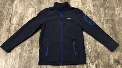 #ad Lidl Logo Softshell Jacket Medium Blue Long Sleeve Full Zip Pockets $25.00