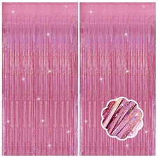 2 Pack Streamers Birthday Decorations Glitter 78.7"L x 39.4"W Pack of 2 Pink
