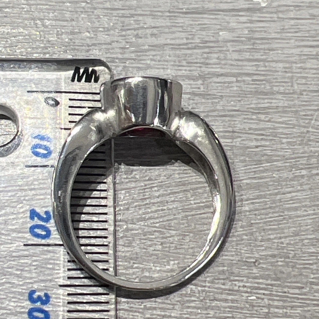 925 Sterling Silver Red Ruby Round Bezel Solitair… - image 9