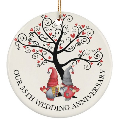 Funny Gnome Couple 35 Years Ornament Our 35th Wedding Anniversary Christmas Gift