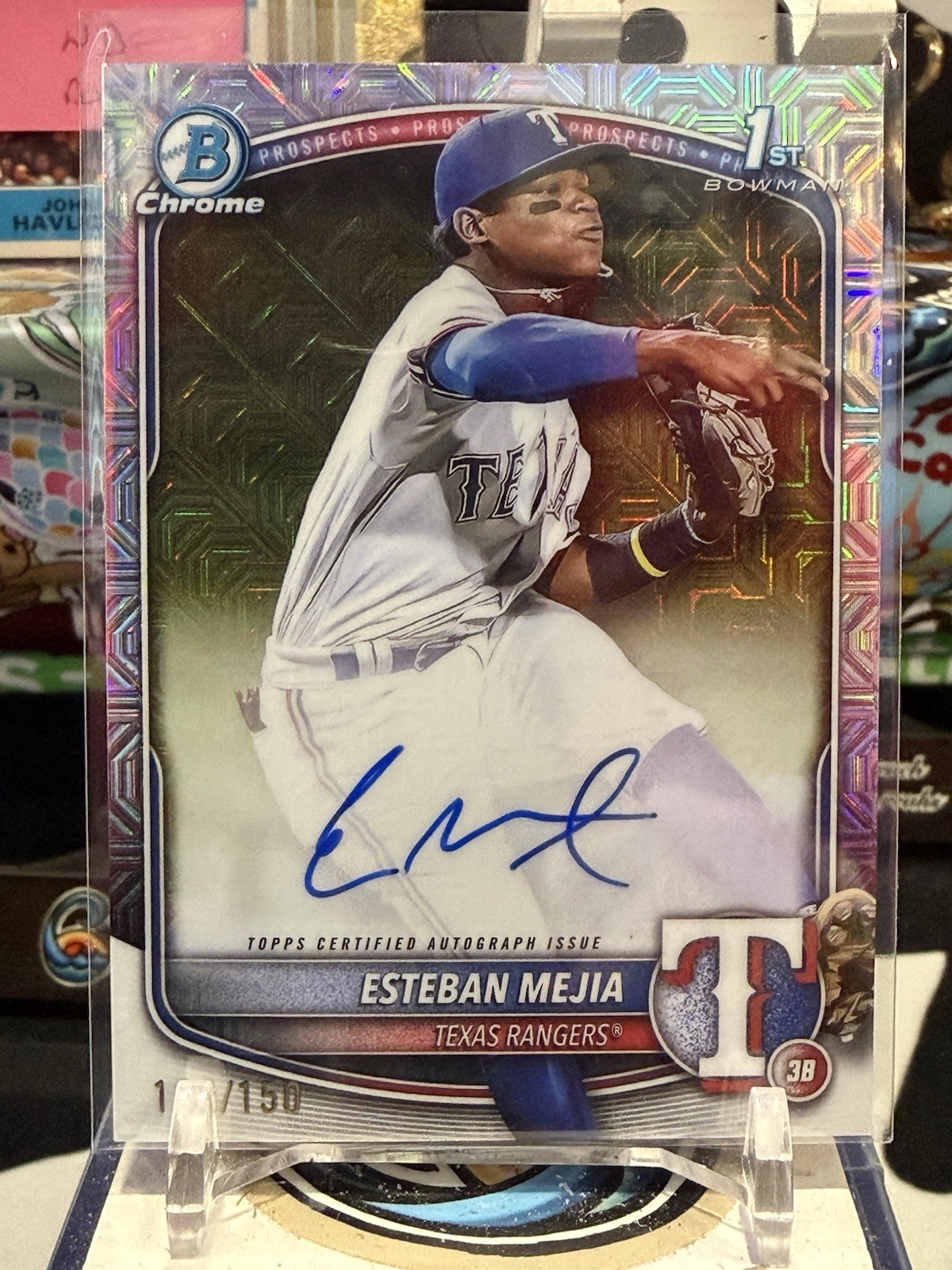 2025 Bowman Esteban Mejia Chrome Auto HTA Choice Refractor /150 1st Prospect GL