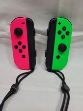 Nintendo Switch Official OEM Neon Pink & Green Joy-Cons Joycons w/Straps