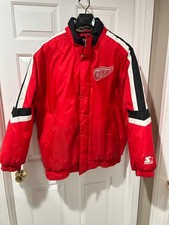 Vintage Detroit Red Wings Starter Puffer Coat Full Zip Size Large