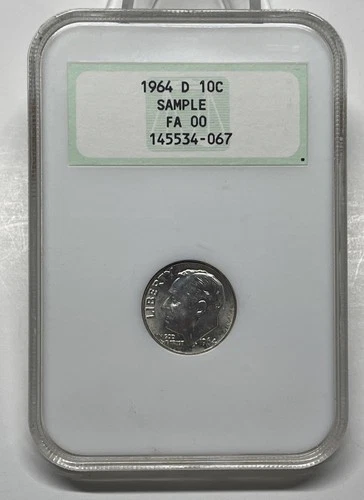 1964-D Roosevelt Dime Genuine UNC - Sample NGC OH Type 4 Holder FA 00